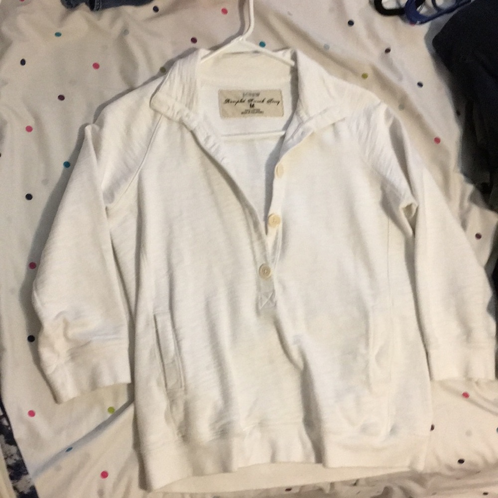 J crew button up quarter length sweater